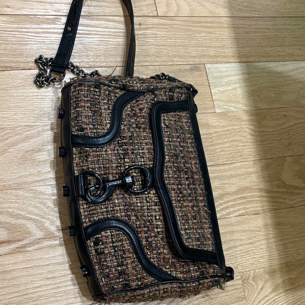 Stylish Tweed and Leather Women's Bag